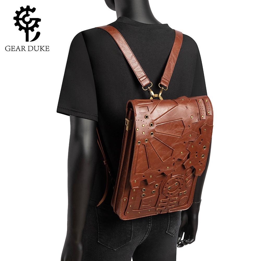 Bag Women'S Retro Style Women'S Backpack Steampunk Gear School Bag One Shoulder Crossbody