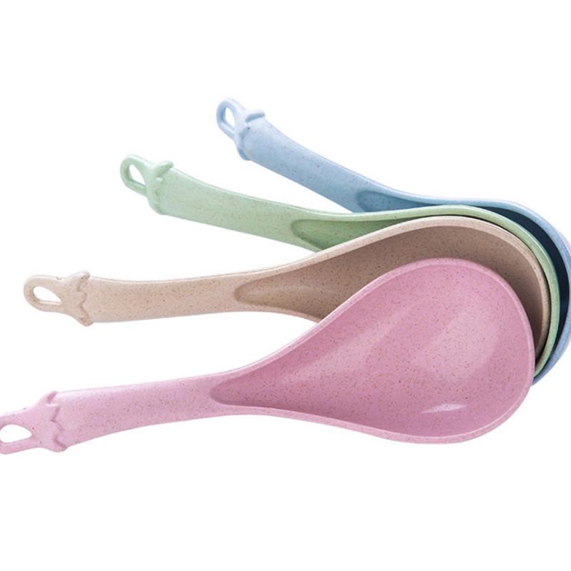 Thickened Long-Handled Wheat Straw Soup & Porridge Spoon
