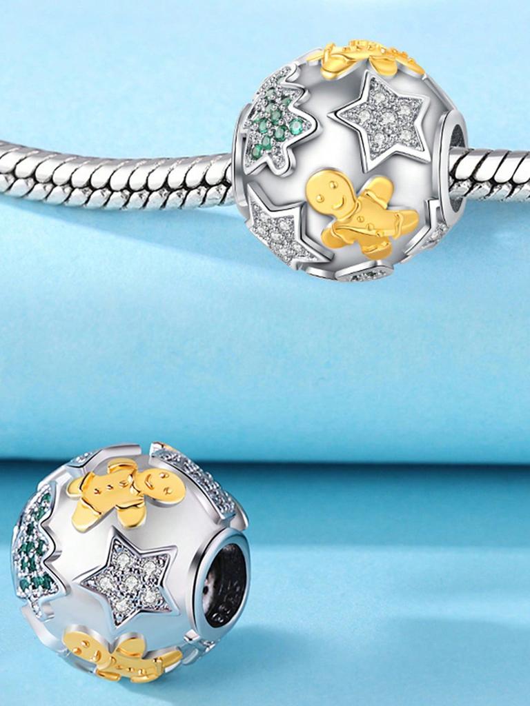 Copper Colors Winter Blue Snowflakesnow House Beads Charm Pendant For Original Bracelet For Women Diy Jewelry Love Gift