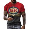 Men's T-Shirt 3D Graphics Texaco Car Oil Pullover Fashion Summer Casual Tops Sweatshirt Men's Harajuku T-Shirt Clothing