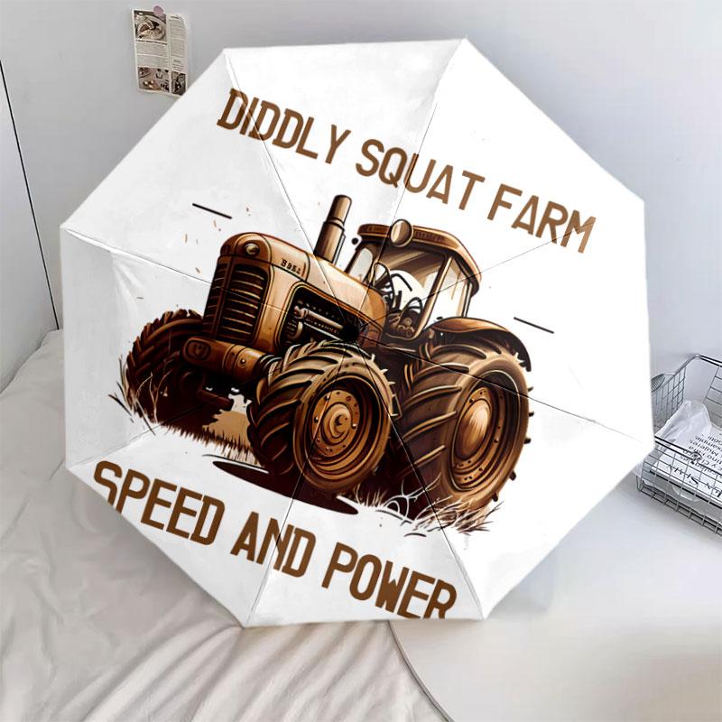 DiddlyFarm Зонт со стильным принтом, Новый стиль, 1 шт., Автоматический складной зонт, Портативный складной зонт для путешествий, Уличный зонт, Подарок на день рождения