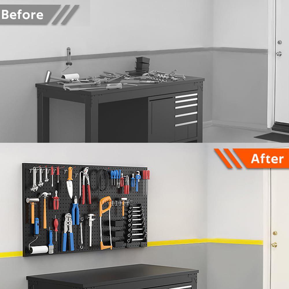 Cross-Border Metal Pegboard Wall Panel for Garage Storage and Display