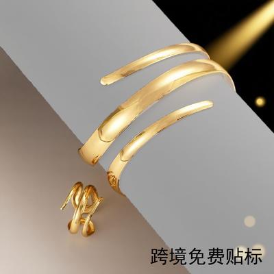 Neues breites Spiralarmband Damenring-Set Baita Mode High-End Hand Schmuck