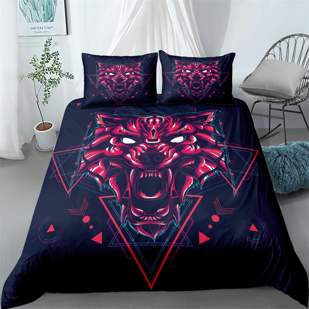 Comforter Digital Wolf Print Bedding Set - Doona & More Available In Single Twin Double Queen King & Cal King Sizes