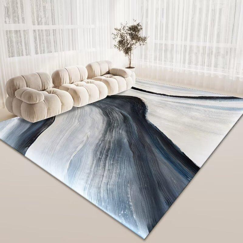 Simple Living Room Sand Carpet, Bedroom Bedside Carpet, Household Commercial Crystal Velvet Thickened Floor Mat