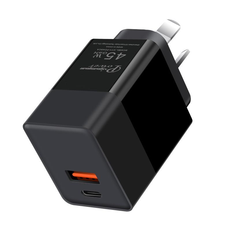SAA Australian PD45W Charger C25W+A18W Intelligent Distribution Fast Charging RCM Certification PPS Multi-Protocol Fast Charging