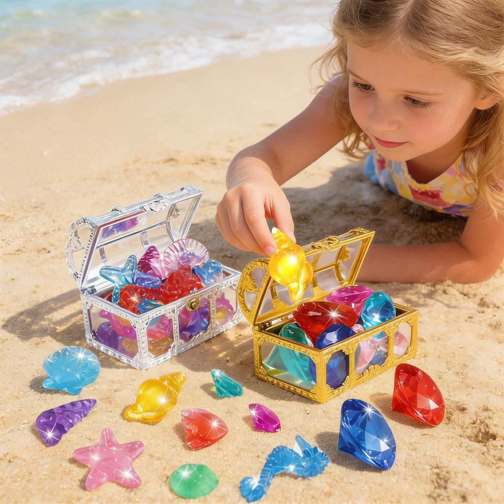 Summer-Appropriate Children's Pool And Diving Pool Toys, Diving Game Treasure Chest Toy Set.