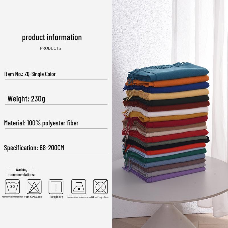 Women's Red Imitation Cashmere Scarf - Soft, Warm, and Versatile Shawl for Annual Meetings