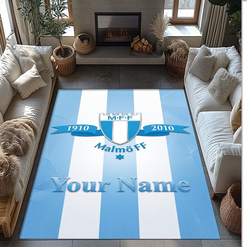 Malmö FF Printed Crystal Velvet Rug Non‑Slip Crystal Velvet Carpet For Sofa Bedroom Indoor Home Decoration