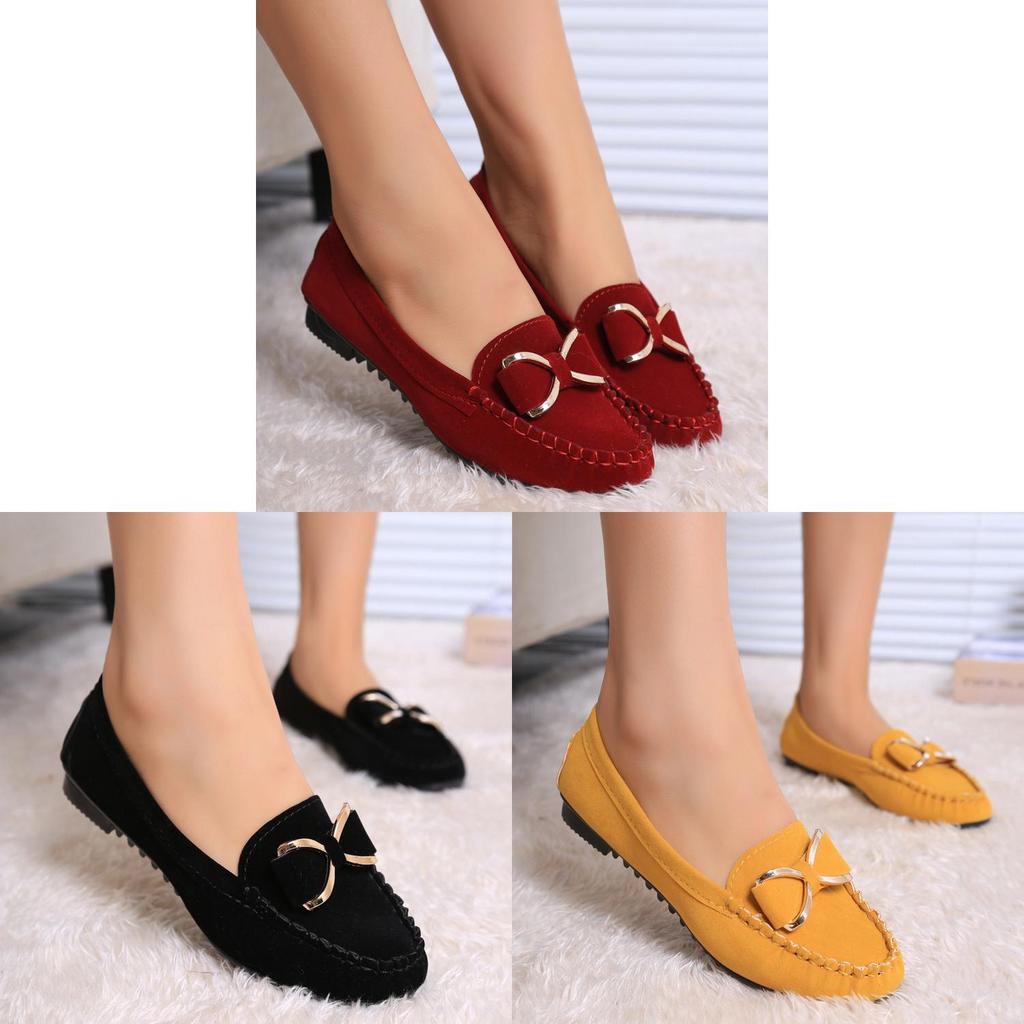 Womens Spring Casual Loafers With Bowknot And Rubber Sole For Driving And Office Use