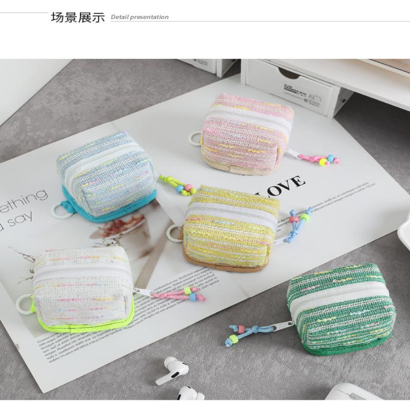 Cute Mini Earbud Carrying Case Waterproof Dustproof Storage Bag for Coins Keys Jewelry Travel Commute