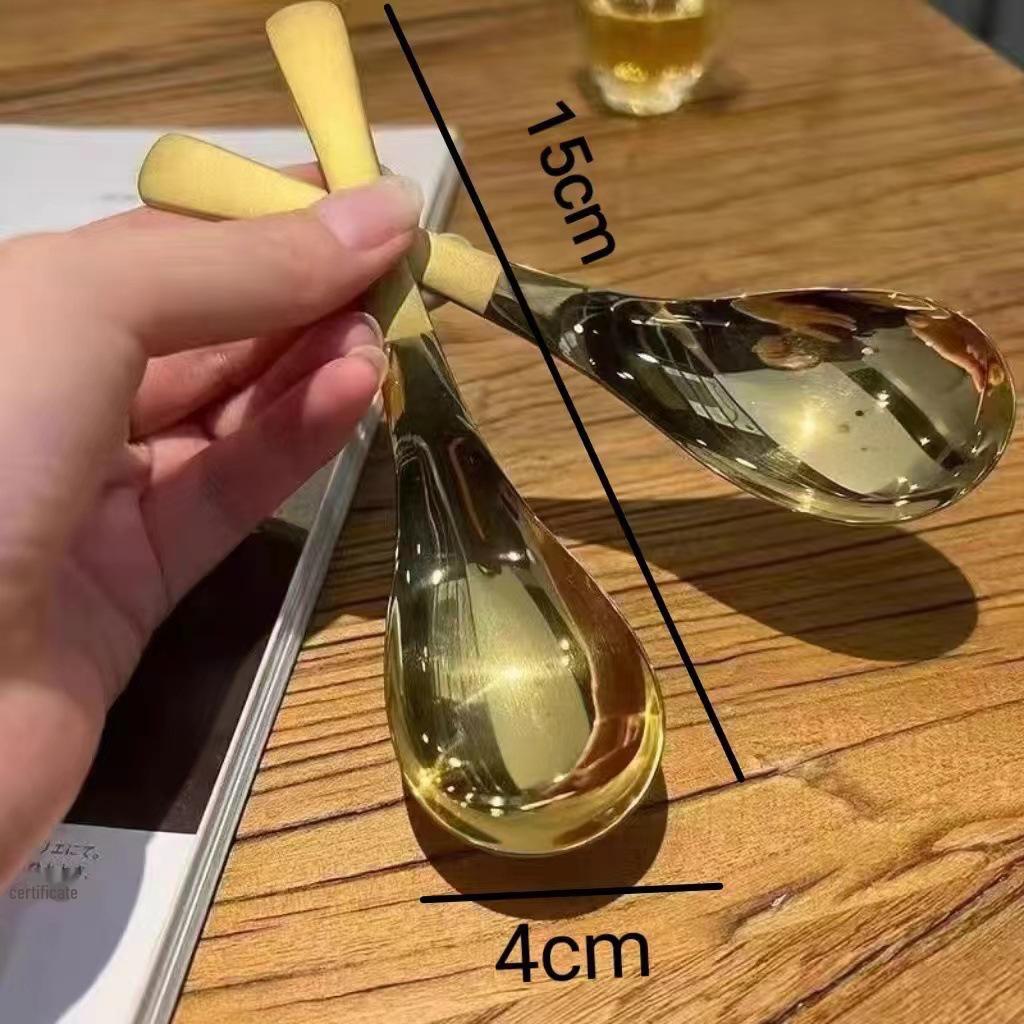 

Ложка для супа и десерта в западном стиле из нержавеющей стали с утолщенной поверхностью золотой