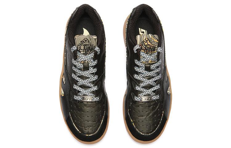 Li Ning Deluxe Low Leather Slip Resistant, Abrasion Resistant, Lightweight Low top Skateboard Shoes Women's Black AZGS046-3