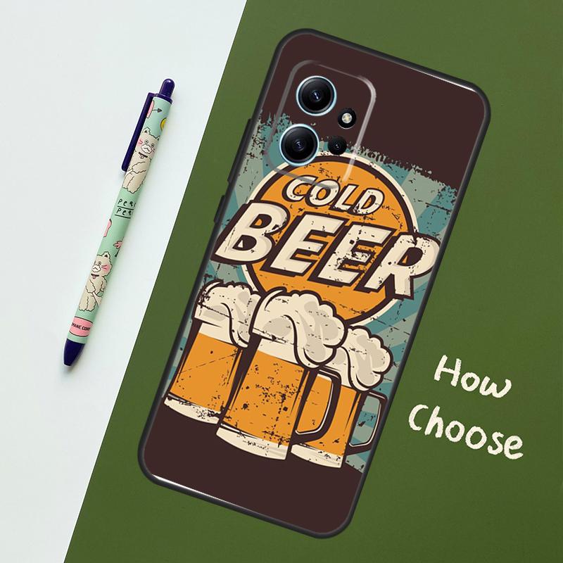 Alcohol Beers Drink Beer Case For Xiaomi Redmi Note 14 9 10 11 12 13 Pro 12S Cover For Redmi 15 13C 12C 10C 14C 15C