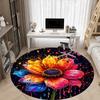 1 Stück Blume Blüte Büro Runder Teppich, Innenmatte Geeignet Für Büro, Unter Bürostühlen Schlafzimmer Wohnzimmer Heimdekoration, Raum Deko D070