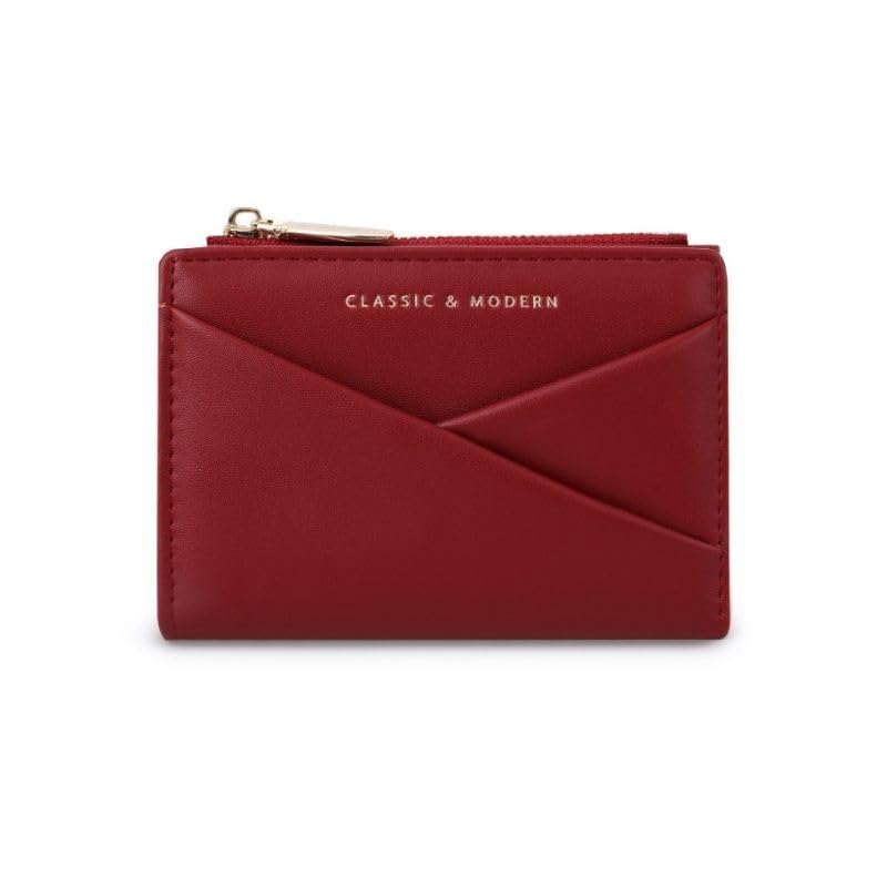 

EMY-li mini wallet ladies bifold cute Fashionable card case coin purse (red)