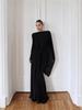 White High-Neck Long-Sleeve Formal Dress with Artistic Chest Decoration