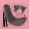 Lolita-Haarreifen mit Felltier-Motiv, Katzenohren, Schwanz-Set, Kawaii-Haarreifen für Halloween, Cosplay, Party-Accessoires