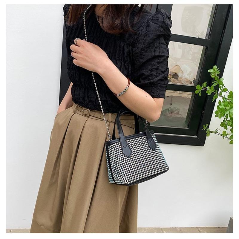 Genți de mână de designer de lux pentru femei, geantă cu lanț, geantă de umăr, geantă de mesager, vară 2022, genți crossbody cu incrustație de diamante din piele PU