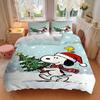 3Pcs Snoopy Christmas Adventure Bedding Sets For All Sizes New 3D Printed Bed Cover Comforter Duvet Cover Pillowcase Bedroom Decoration