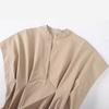 2024 Spring/Summer Khaki Pleated Short Dress for Women 8289