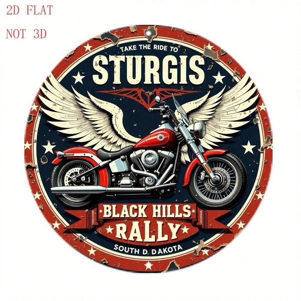 

Vintage Sturgis Motorcycle Metal Wall Sign 8 Inch Round Aluminum Home Bar Decor 20x20 різнокольоровий