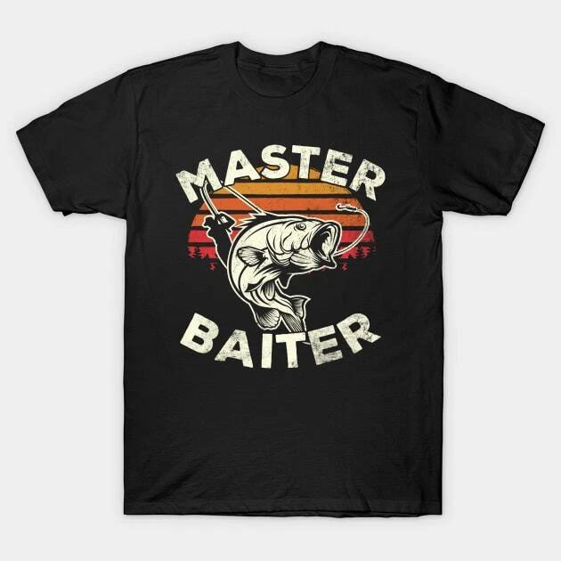 Retro Master Baiter Fisherman Silhouette Funny Fishing Gift Made in Australia T- 3XL