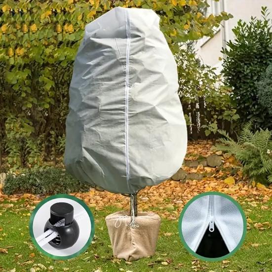 Plant Freeze Protection Cover Frost Blanket with Zipper Drawstring Plant Winter Protection Cover for Outdoor Shrub Bush Fruit Tree