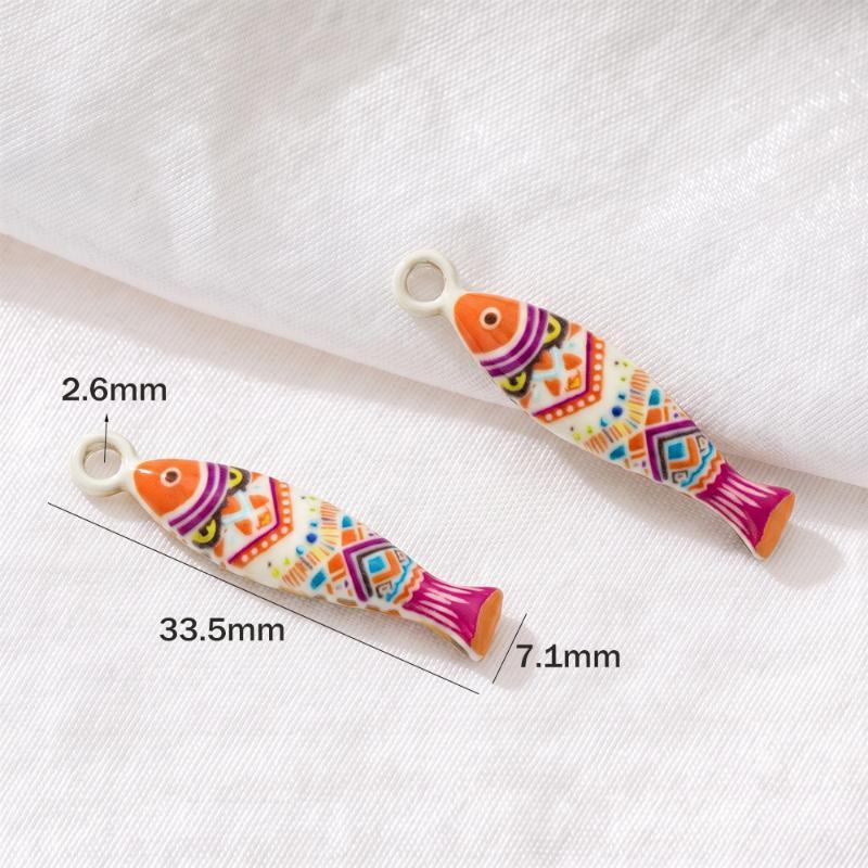 5Pcs Enamel Fish Charms Pendants Stainless Steel Ocean Animal Charm For Diy Necklace Earrings Bracelets Crafts Jewelry Making