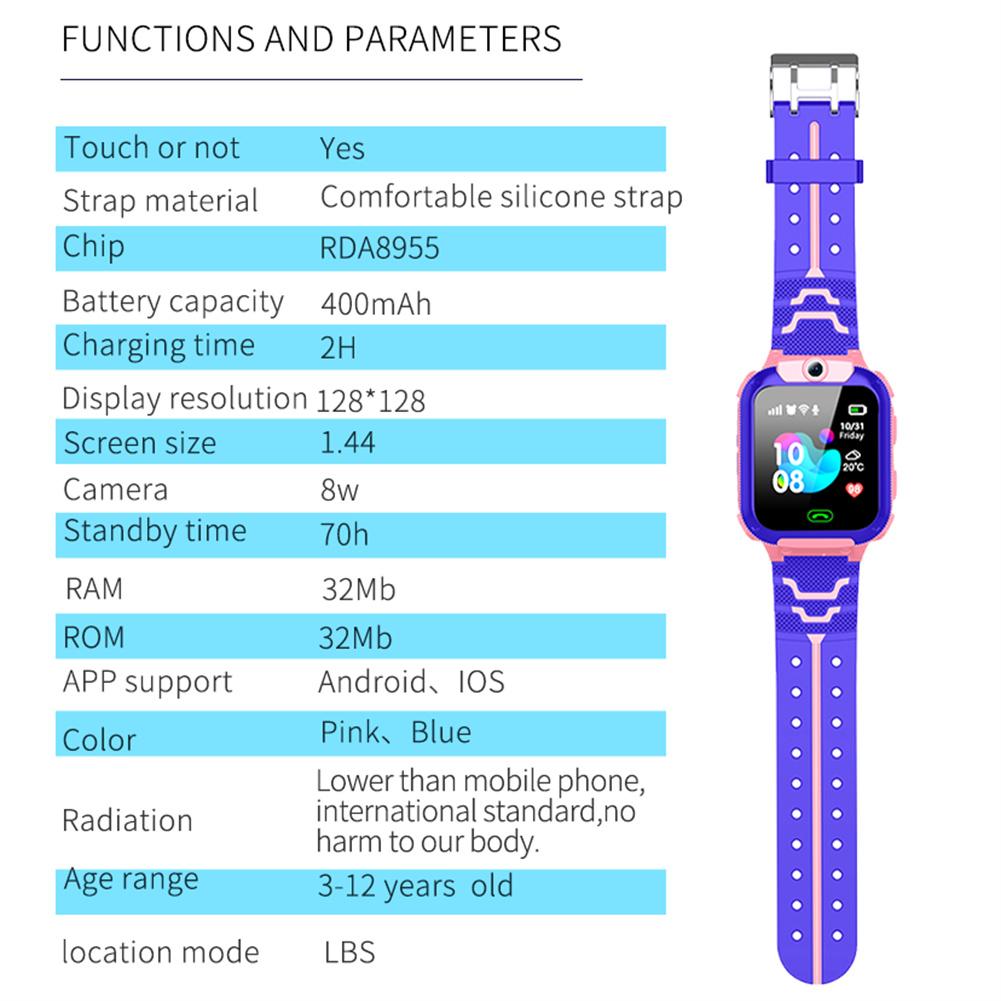 Q12B Kids Game Smart Watch Boys Girls Watch With 1.44" Screen Voice Chatting Camera Music Player Alarm Clock Flashlight Functions Smart Watch