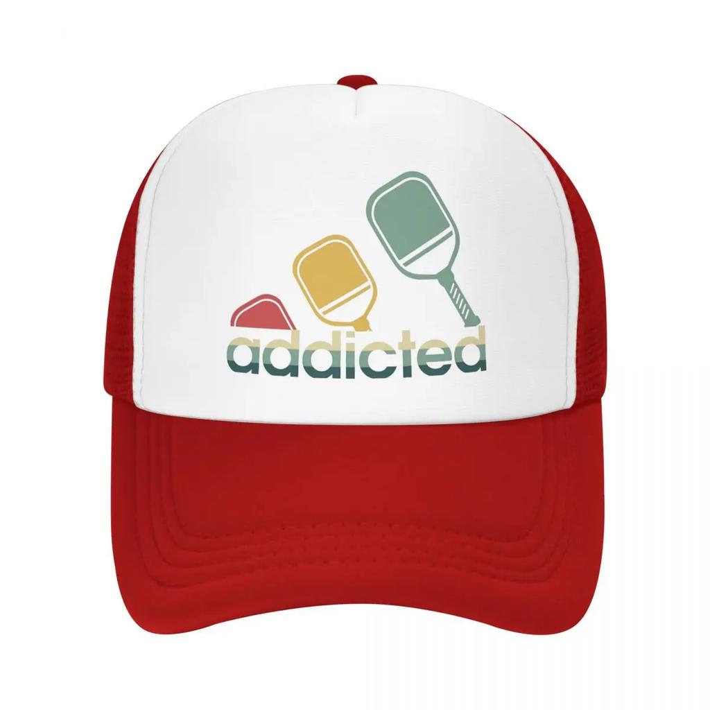 Addicted To Pickleball Sports Mesh Golf Hat Caps Outfits for Women Unisex Adjustable Baseball Cap Mesh-Back Cooling Breathable Caps