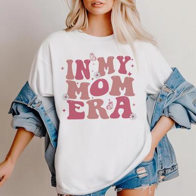 In My Mom Era Printed Shirts Mama Life Short Sleeve Tshirt Tee Mothers Day Outfit Tops Women Summer Tshirt Retro Clothes