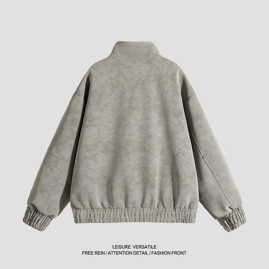 Minimalist PU Leather Jacket Jacket Men's Winter Stand-up Collar Leather Couple Senior Sense Retro Biker Men's Jacket Breathable Work Casual Jacket