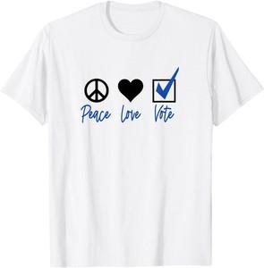 Peace Love Vote Shirt, Voting Rights Shirt, Pro Democracy T-Shirt S