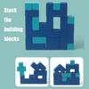 Wooden Buliding Blocks Puzzle with Hint Cards, Cultivate Children's Logical Thinking And Hands-on Ability, Brain Teaser Toy