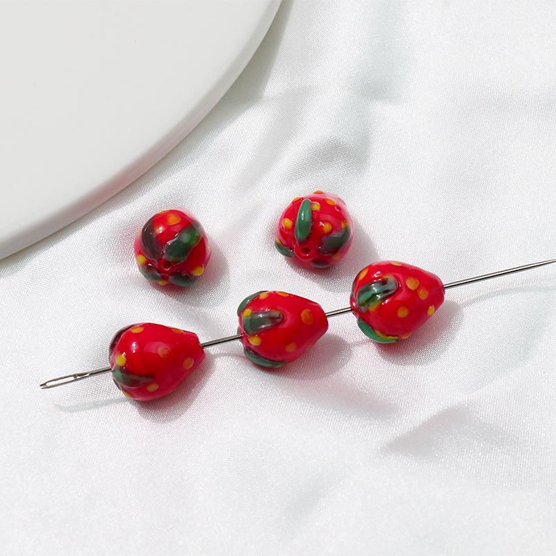 

Большой набор для самостоятельного изготовления ожерелья и браслета из стеклянных бусин в виде клубники 13*12 pcs