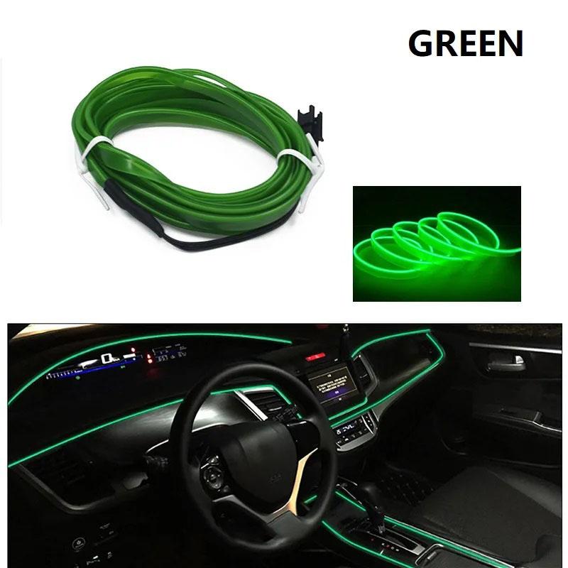 Car Environment El Wire 1-5M LED Flexible Neon Interior Lights Assembly RGB Light For Automotive Decoration Lighting Accessories