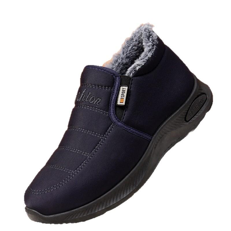 Winter Non-slip Warm Shoes for Men and Women - Thick, Velvet-lined, Waterproof, Cold-proof Cotton Shoes for Middle-aged and Elderly.