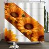 Flower Theme Bathroom Shower Curtain Fresh Sunflowers Roses Lilies Decoration Waterproof Bathroom Polyester Curtain With Hooks