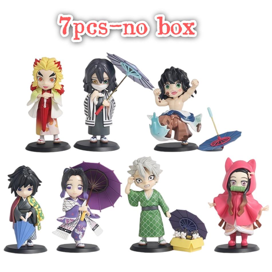 Demon Slayer blind box Plum Rain Series anime figure Tanjiro Kamado Nezuko Action Model Pvc Desktop Ornament Collection Toy Gift