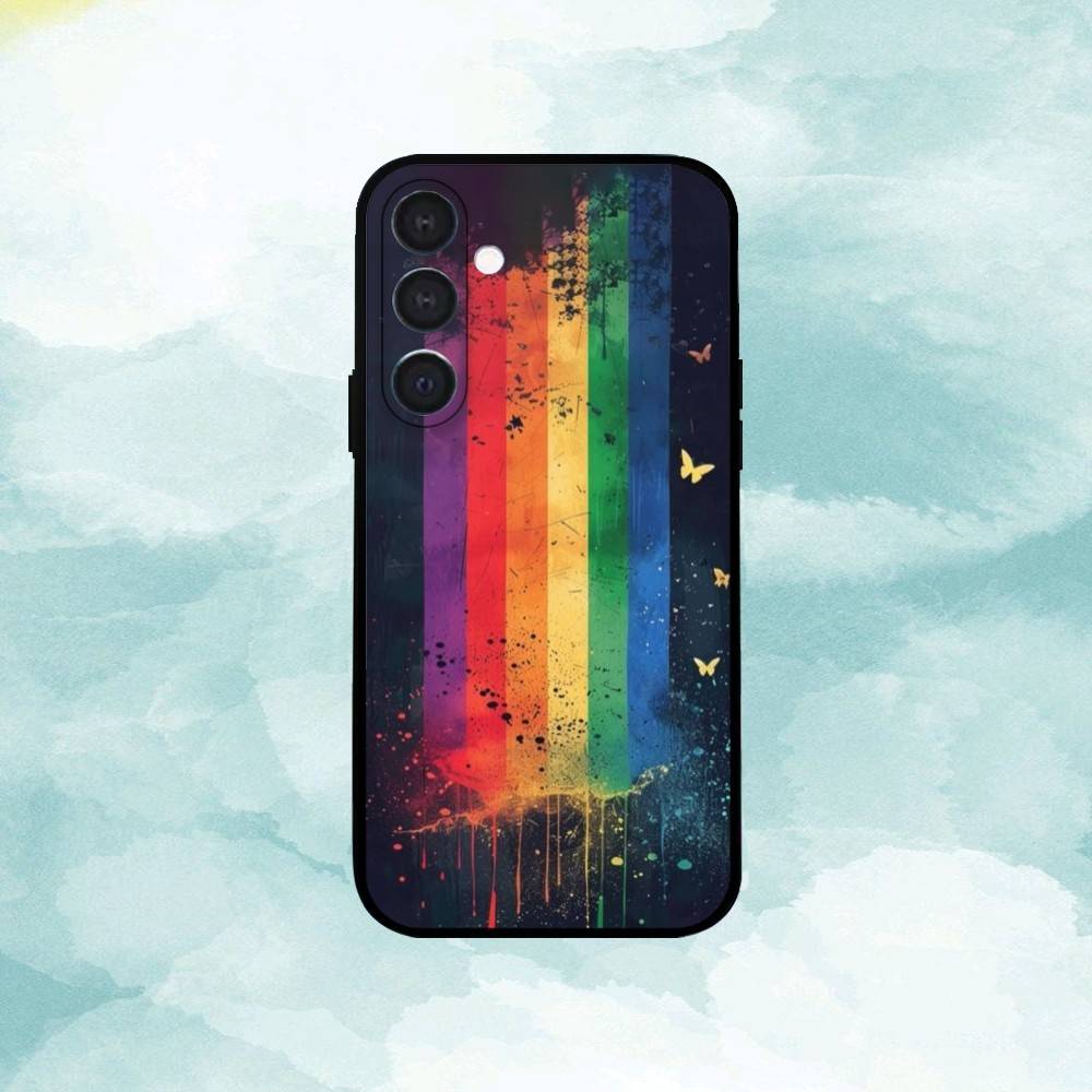 Love Is Love LGBT Rainbow  Phone Case For Samsung  A73,72,71,53,52,51,22,91,80, Soft Black Cover