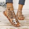 Retro Plus Size Women's Breathable Hollow Thong Sandals with Bow