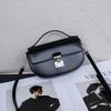 Minimalist Genuine Leather Crossbody Bag Small Square Shell Shape With Lock Daily Urban Wear
