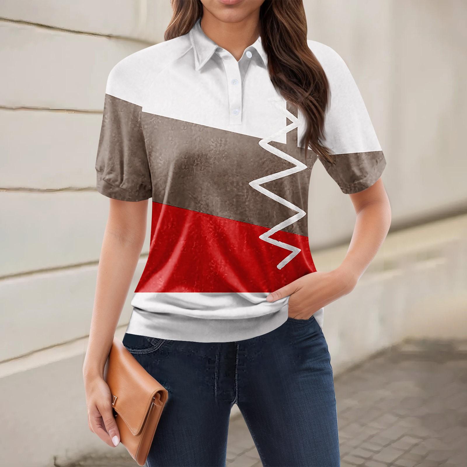 

Женская повседневная футболка с v-образным вырезом и коротким рукавом с цветочным принтом и декоративными пуговицами, топ XL белый