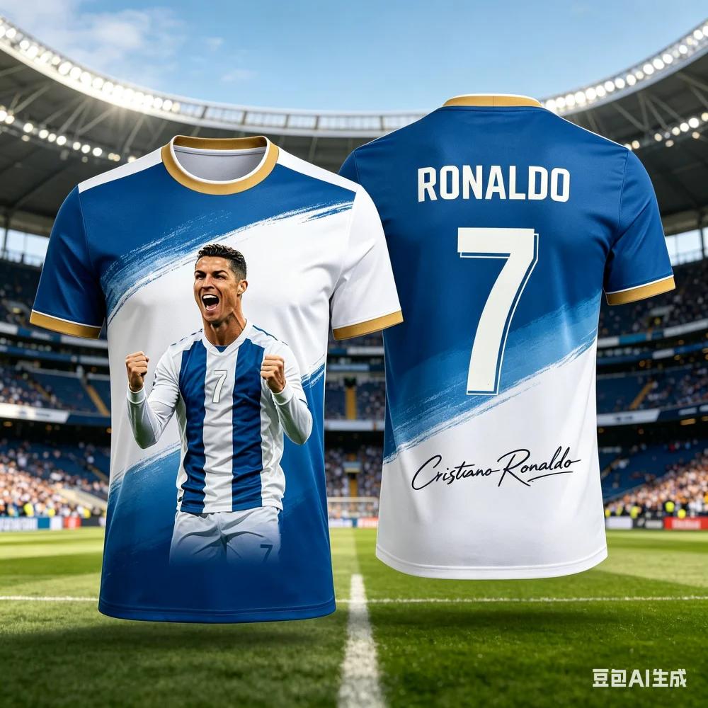 New 2026 Ronaldo Fan Edition Soccer Jersey Kids Quick Dry Breathable 3D Print Football Shirt Summer Outdoor Sports T Shirt