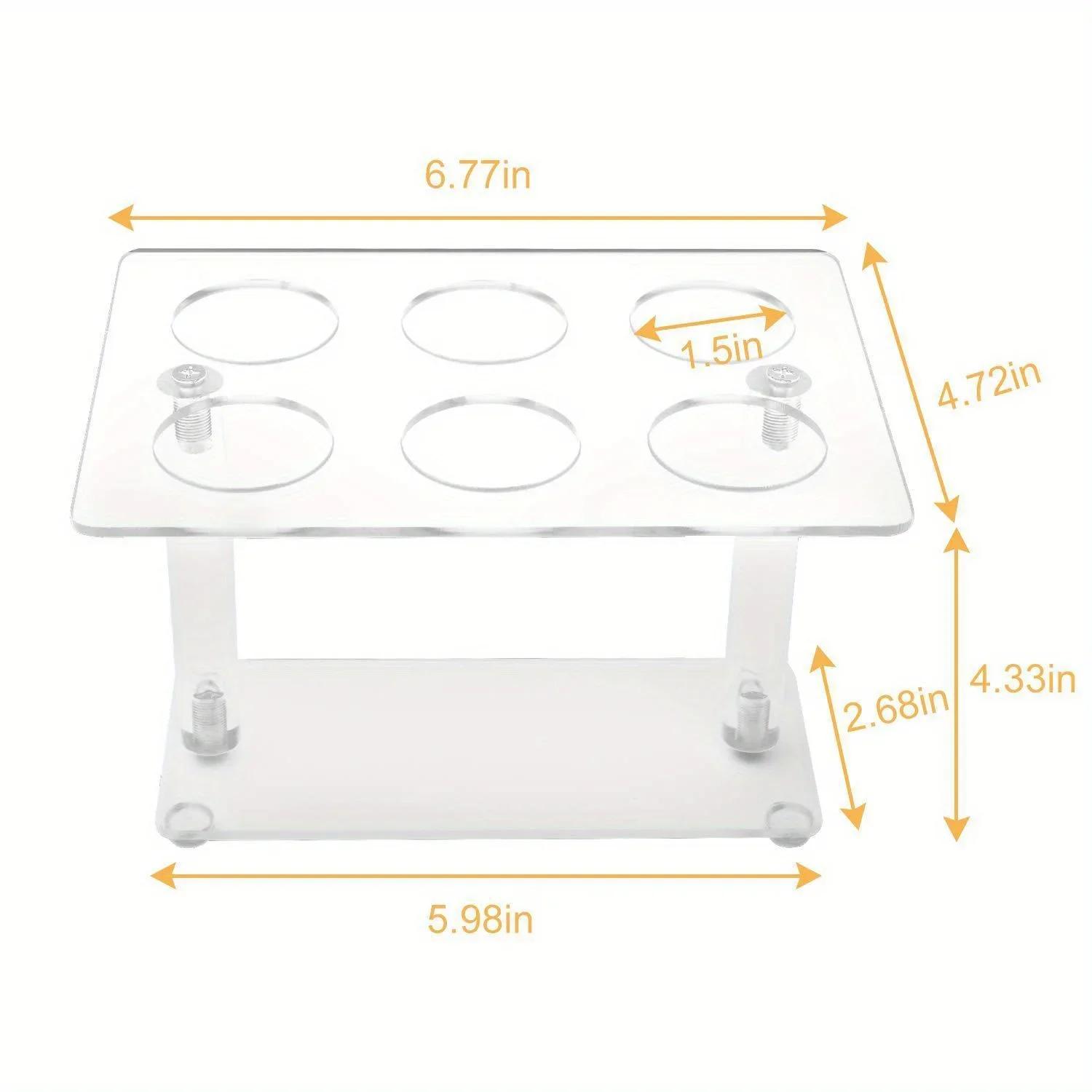 Acrylic 6-Hole Cone Stand - Clear  & Durable Display for Sushi, Ice Cream, Party Treats - Ideal for Weddings, Birthdays, Events