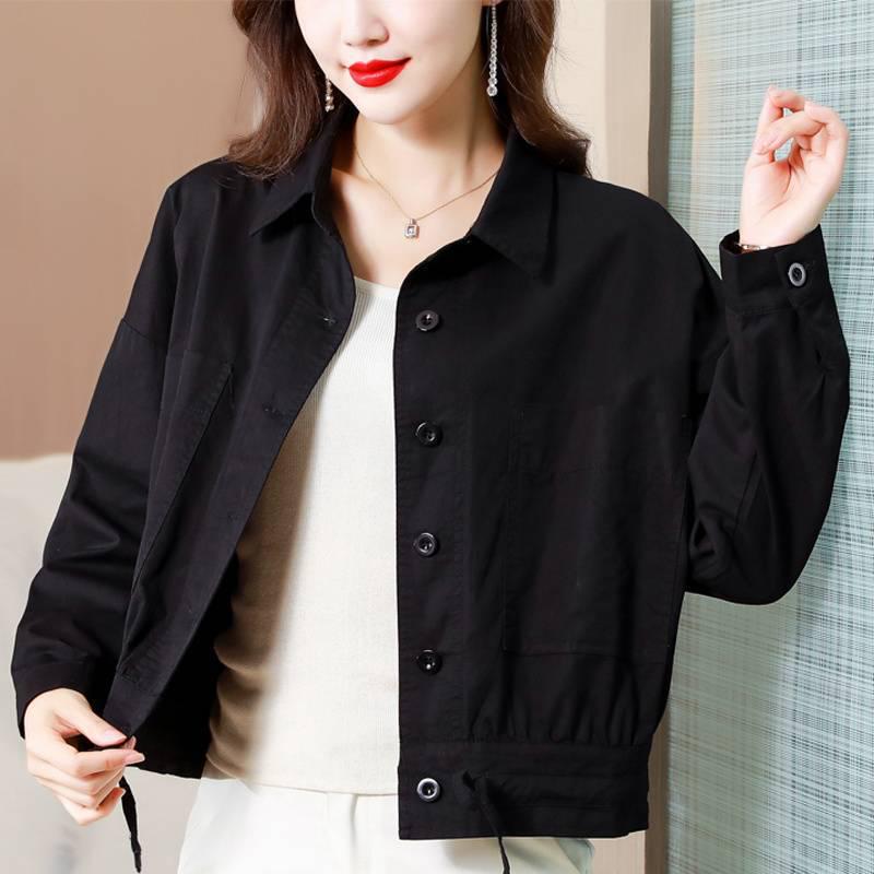 2025 Korean Style Loose Coffee-Colored Women's Jacket: Tummy Covering, Casual, Short, Fashionable