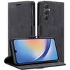 Samsung Galaxy A35 5G Case, ERBORD Vintage Wallet with Flip, Black