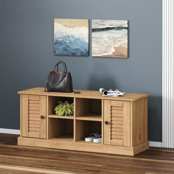 VidaXL Shoe Bench VIGO 106x35x45 Cm Solid Pine Wood 353178