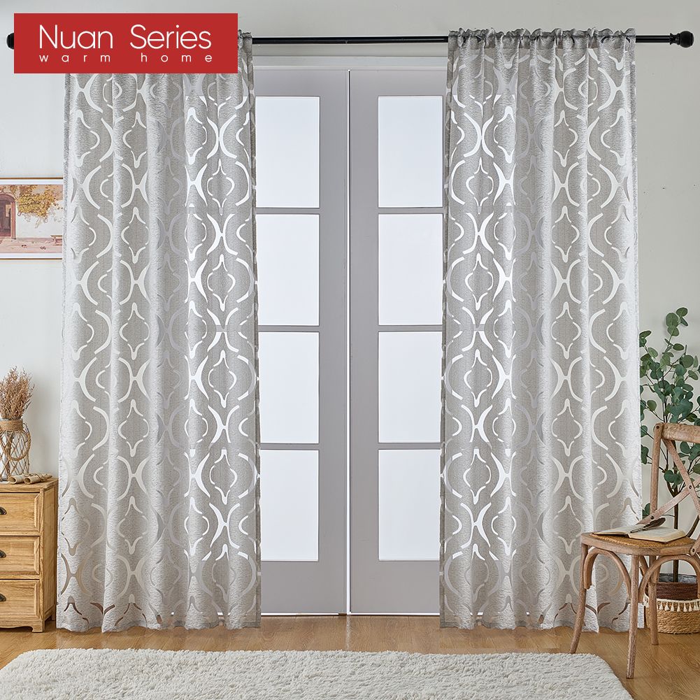 1 pezzo Serie Nuan 10% Oscurante Moda Versatile Tulle Personalizzato Floreale Jacquard Tenda Voile per Cucina Soggiorno Camera da Letto Finestra Decorazione Casa